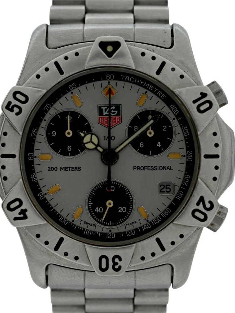 Tag Heuer 38mm Men's 2000 Series Swiss Quartz Chronograph Ss Watch- 540.206 R! — image 3 of 8